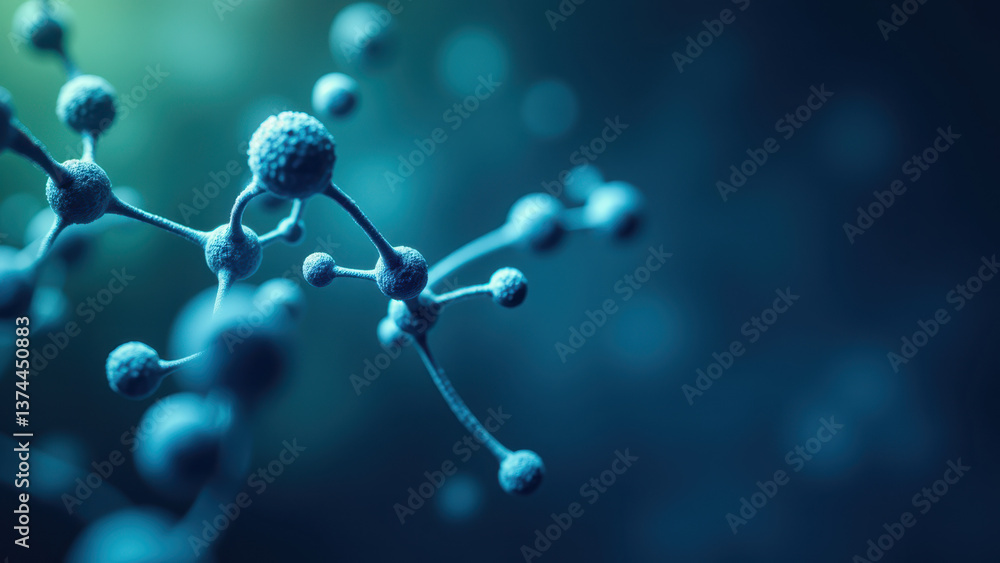Poster glp-1 molecule model in a science context.