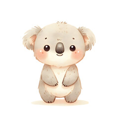Obraz premium cartoon watercolor illustration of koala
