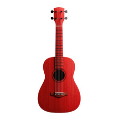 Obraz premium A vibrant red guitar with a textured surface, showcasing its unique color and design features.