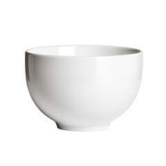 A smooth, elegant white bowl with a rounded shape, featuring a glossy finish and a slightly wider rim.
