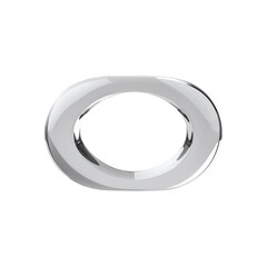Obraz premium A sleek, metallic oval shape with smooth edges, reflecting light and showcasing a contemporary design.