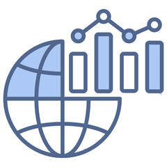 Big Data Analytics Blue Icon