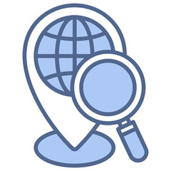 Geospatial Analytics Blue Icon
