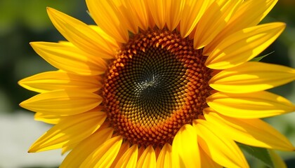 Obraz premium Close Up of Vibrant Yellow Sunflower Bloom in Summer Sunlight