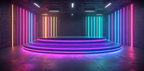 A dazzling spinning wheel is packed with wedges, its pointer gracefully turning to award the main prize in a vibrant game show gala