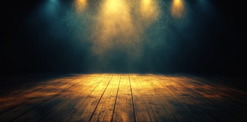 A contemporary fashion photoshoot backdrop of a golden basketball court