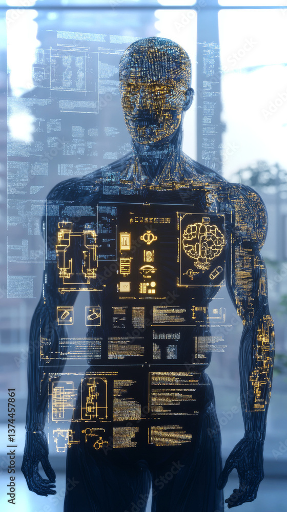Poster patients' authentic experiences visualized through futuristic neural technology and animations