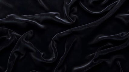 Fototapeta premium Smooth Black Satin Fabric Texture Background for Elegant Designs