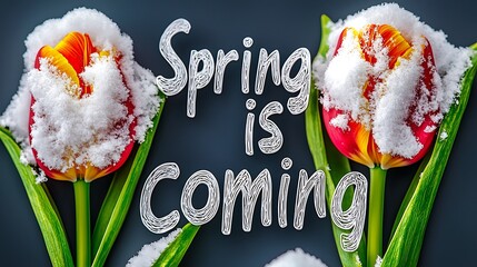 SnowCovered Tulips Springs Arrival.