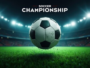 Naklejka premium A dynamic soccer championship poster, a soccer ball