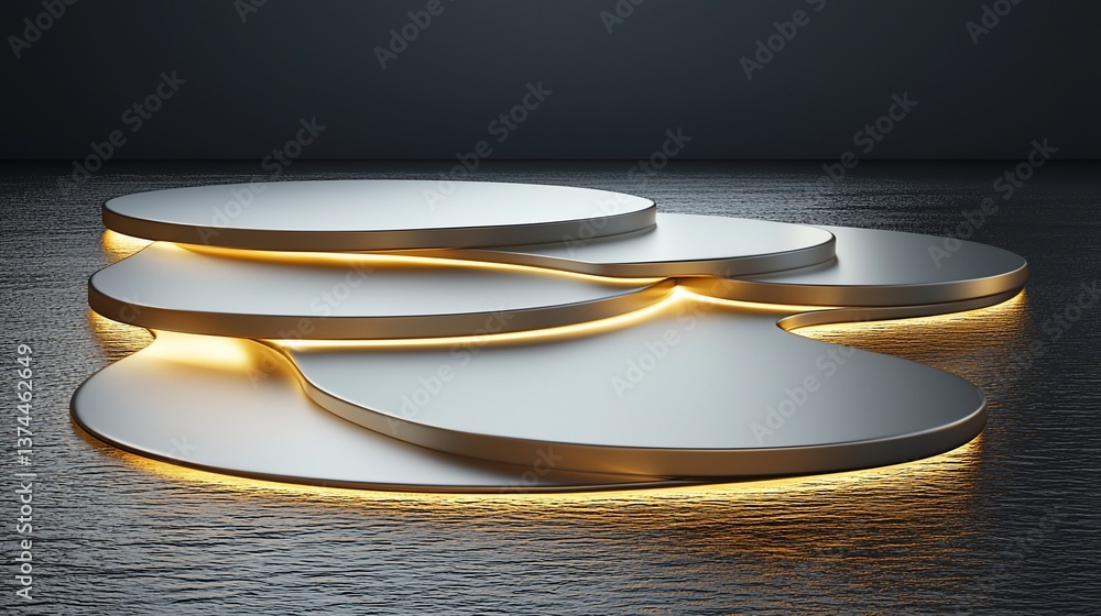 Poster abstract illuminated platform product display background