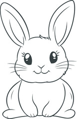 Obraz premium Adorable bunny line art with large ears
