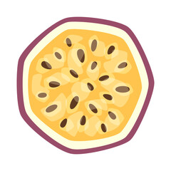 Vector isolated half passion fruit illustration
