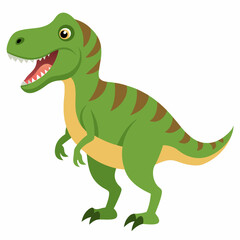 Cartoon tyrannosaurus Rex dinosaur. Colorful vector illustration on white background.