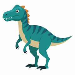 Cartoon Ceratosaurus Rex dinosaur. Style for kids. Colorful vector illustration on white background.