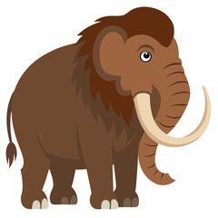 Obraz premium Cartoon mammoth. Colorful vector illustration on white background