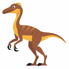 Fototapeta premium Cartoon Deinonychus dinosaur. Style for kids. Colorful vector illustration on white background.