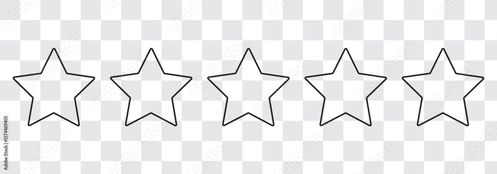 Wall mural yellow stars silhouette set isolated on white. simple flat star shapes. minimalist design element. g