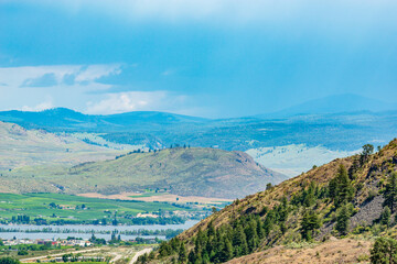 Majestic mountains with forest foreground in Vancouver, Canada, North America. Day time on June 2024