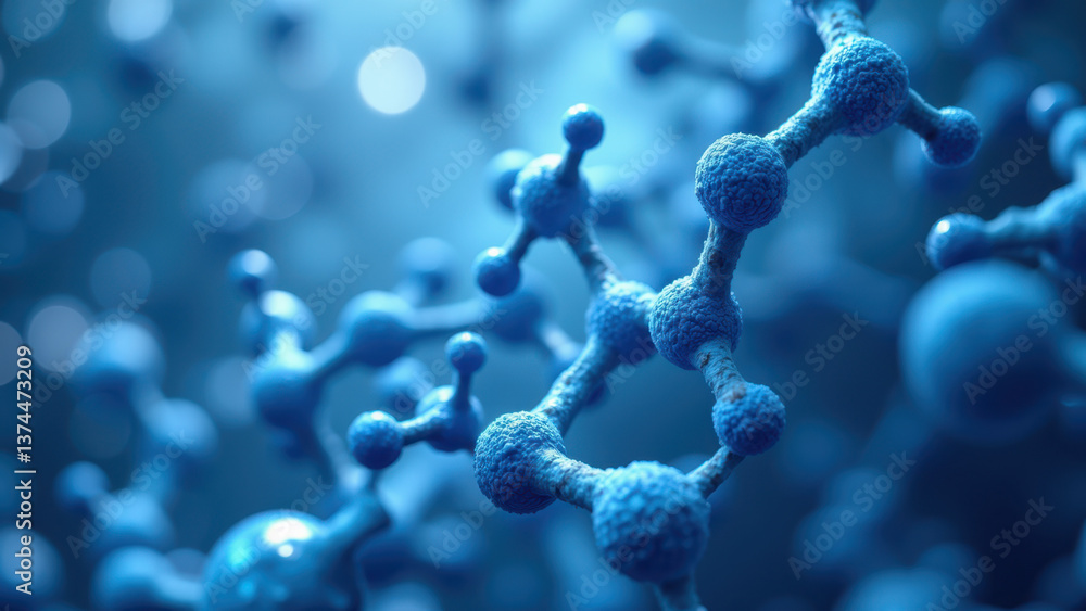 Aufkleber high-resolution microscopic view of a glp1 molecule with other molecules in the background.