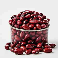 Tin of red beans captured in a high-quality isolated photograph perfect for food photography and culinary arts