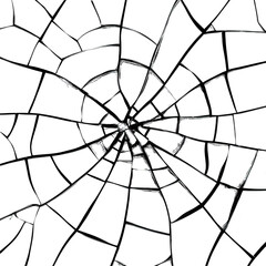Obraz premium A detailed, intricate spider web with symmetrical pattern is set against transparency background, showcasing delicate and complex structure of web