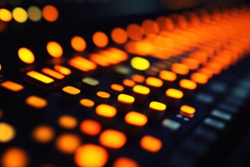 This photo shows a closeup view of a sound board illuminated by orange lights A histogram showing stock distribution in a diversified portfolio .