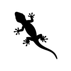 Crested gecko silhouette vector flat illustration design.