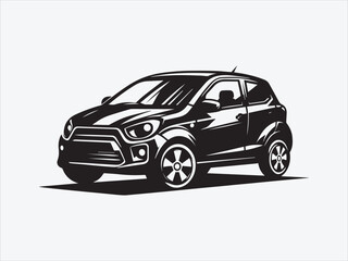 Subcompact Car Silhouette with Sleek and Modern Design for Urban Efficiency