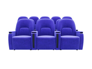 Plush Purple Theater Seats on Transparent Background, PNG