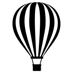 Obraz premium Hot air balloon with basket isolated on background. Travel, adventure, flight in sky concept. Vector flat design