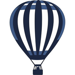 Hot air balloon with basket isolated on background. Travel, adventure, flight in sky concept. Vector flat design