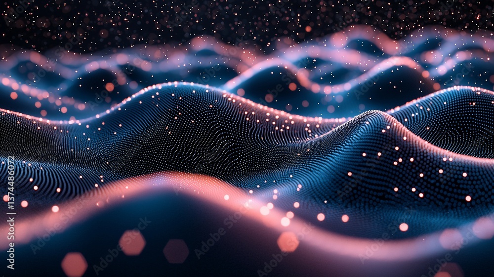 Poster abstract particle wave background texture