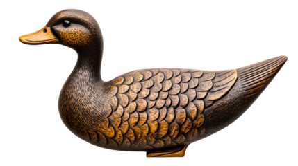 Wooden duck decoration for home, handcrafted souvenir , cut out transparent