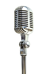 Isolated Silver Vintage Microphone