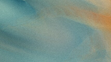 Abstract watercolor painting with blended shades of blue orange and green creating a soft dreamy...