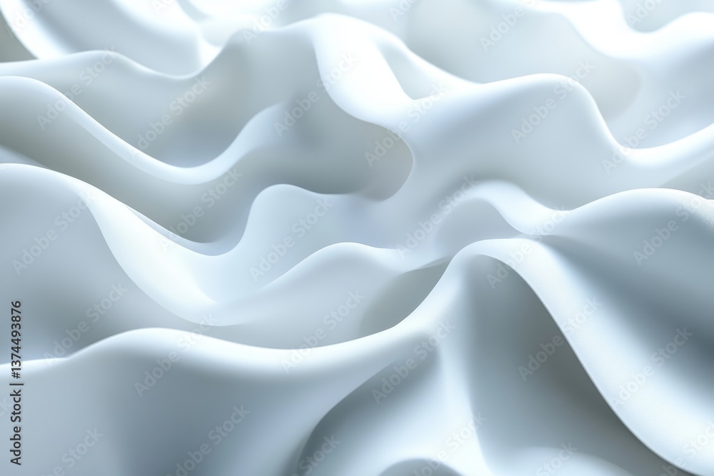 Poster stunning 3d render of abstract white background featuring elegant wavy elements and textures