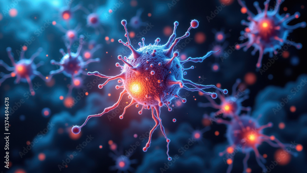 Aufkleber neurons interacting with glp-1 molecule, illustrating its role in brain function.