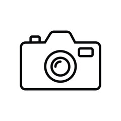  line art illustration of a camera icon vector isolated on white background