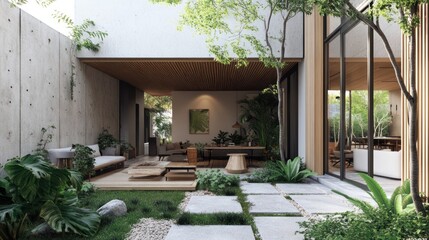 Modern Tropical Courtyard Home Design