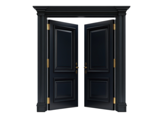 double open black door