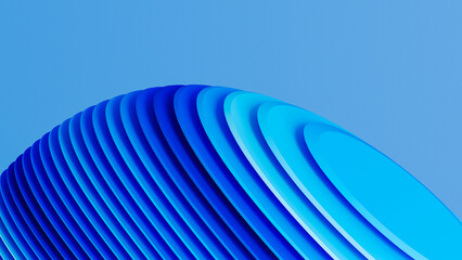 Background of blue waves create depth in abstract geometric design