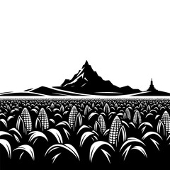 vector illustration of a corn field