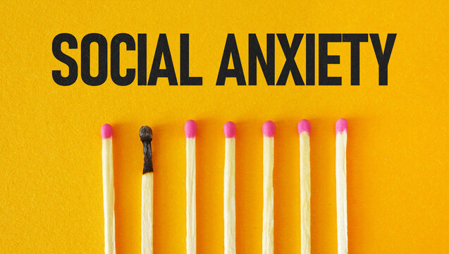 Social Anxiety is shown using the text. Anxiety disorder