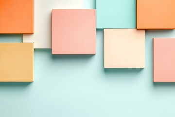 Fototapeta premium minimalist composition featuring array of abstract squares on plain backdrop