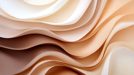 Obraz premium subtle abstract background featuring flowing, layered curves in soft beige, cream, and peach tones, evoking sense of calm and elegance