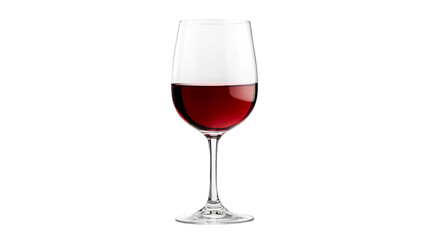 Wineglass with red wine isolated on black, cut out transparent
