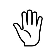 Obraz premium Line art hand symbol showing greeting gesture on white background 