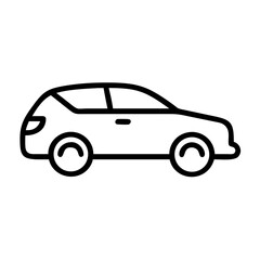 Obraz premium Line Drawing of a Simple Car Outline 
