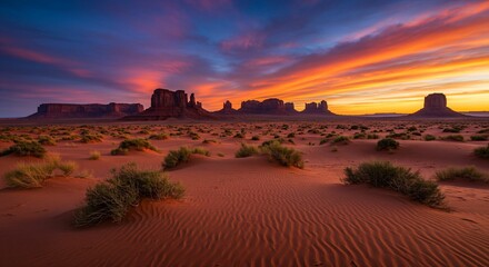 Naklejka premium Sunset over Monument Valley